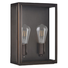 Kent 2 Light Brass & Glass Outdoor Wall Light